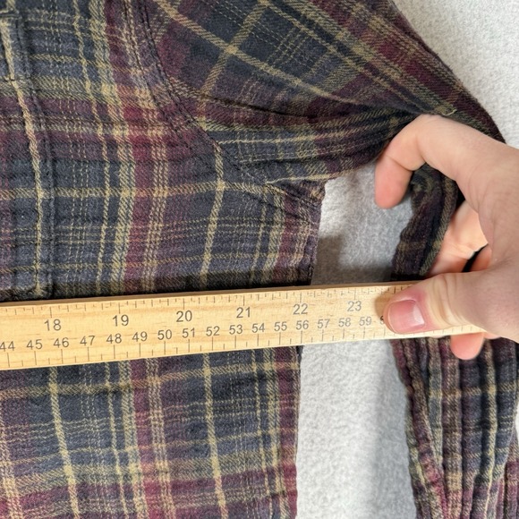 Carbon 2 cobalt button up mens medium plaid cotton gauze - Picture 4 of 7